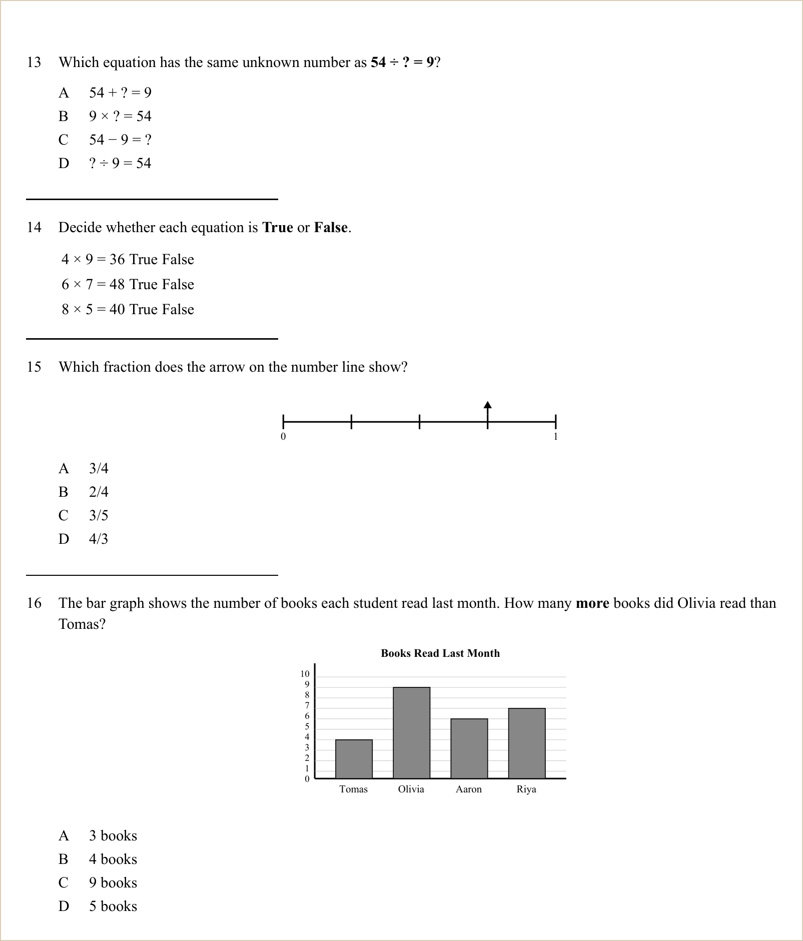 A full question page from Practice Test 1