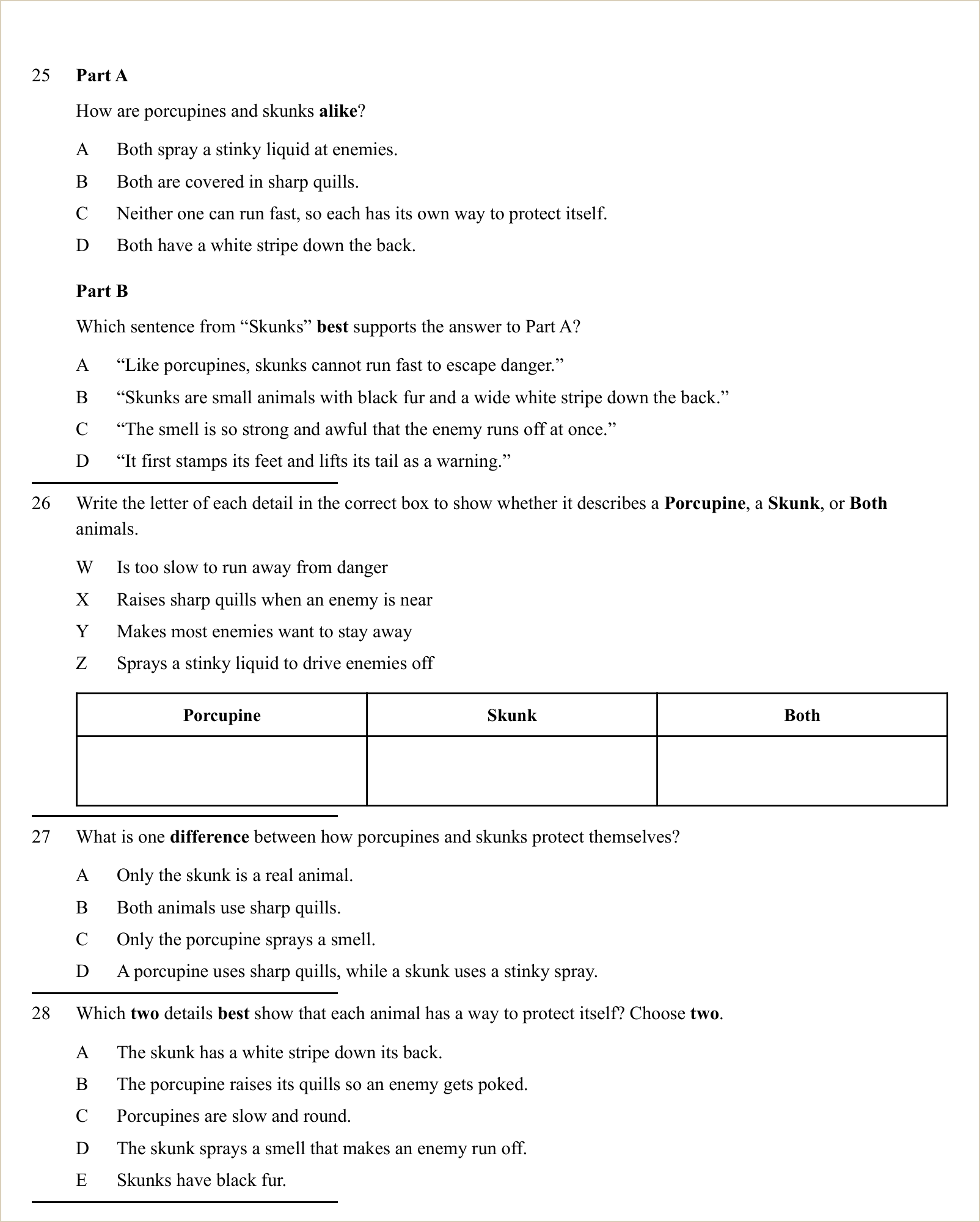 A full question page from a later practice test