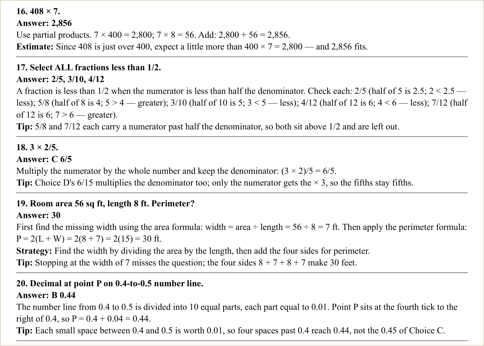 The explanations for those questions