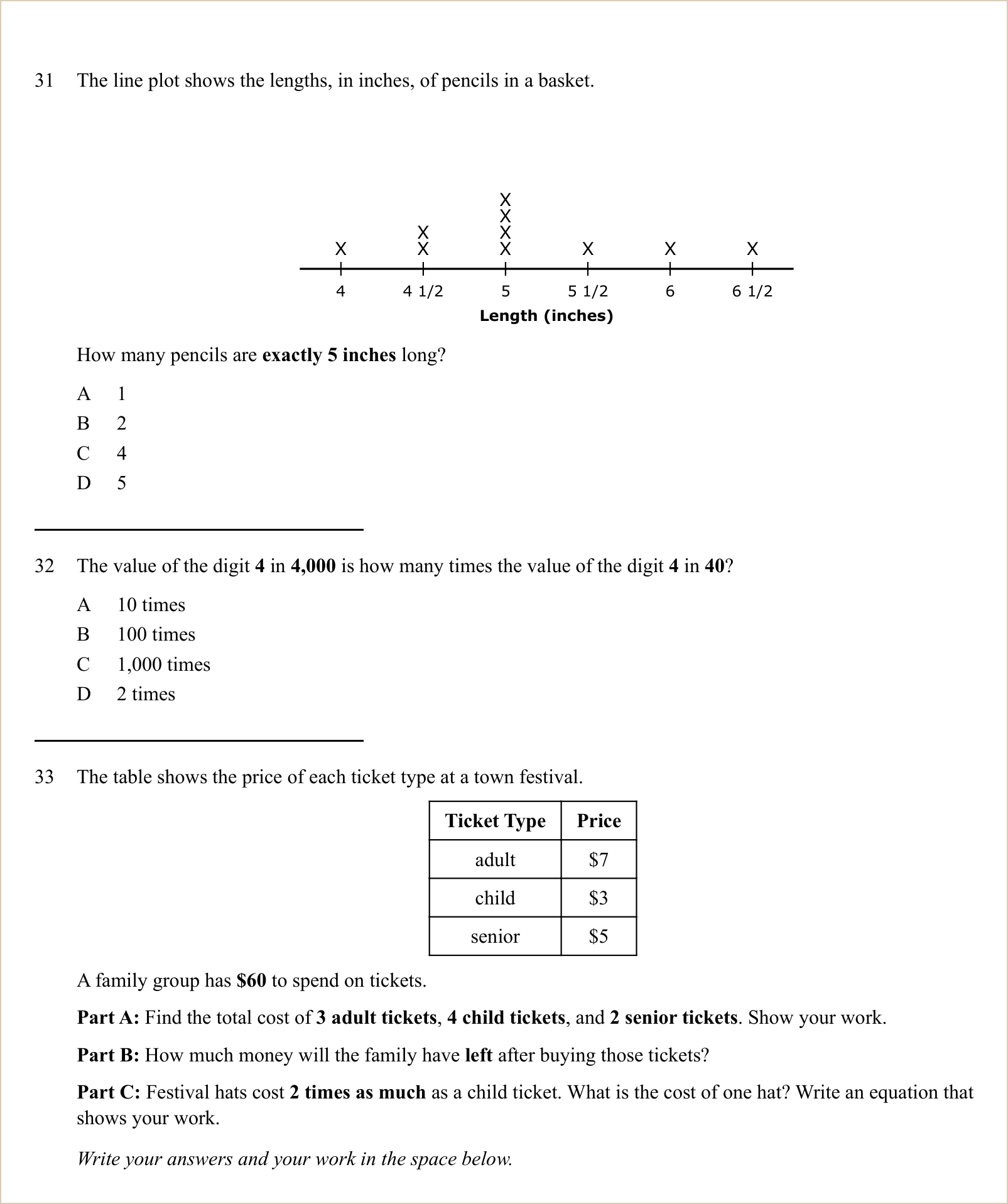 A full question page from a later practice test