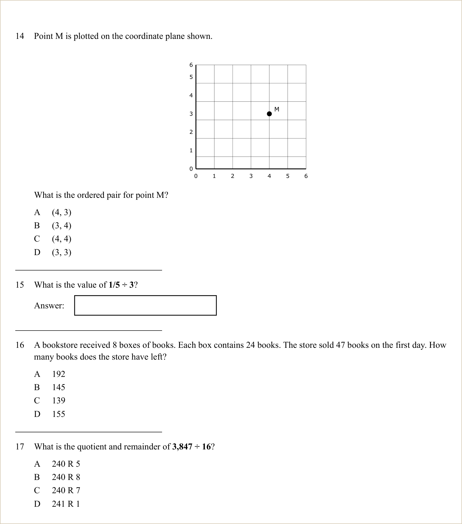 A full question page from Practice Test 1