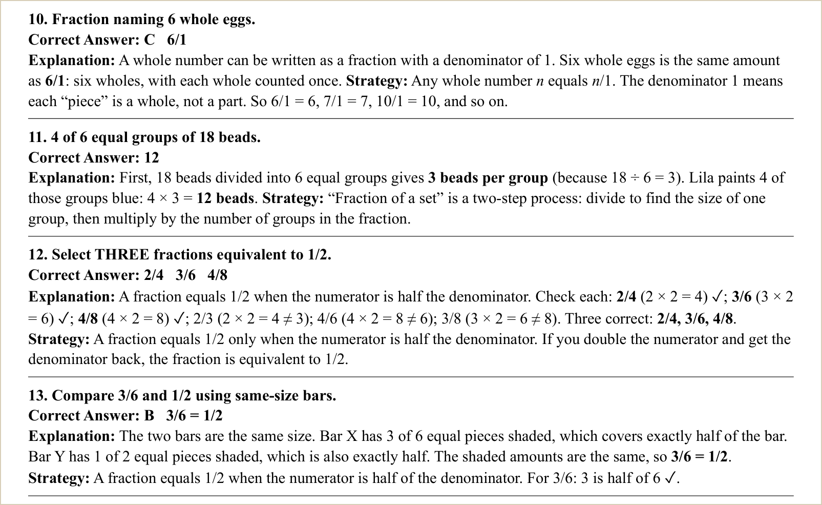 The explanations for those questions