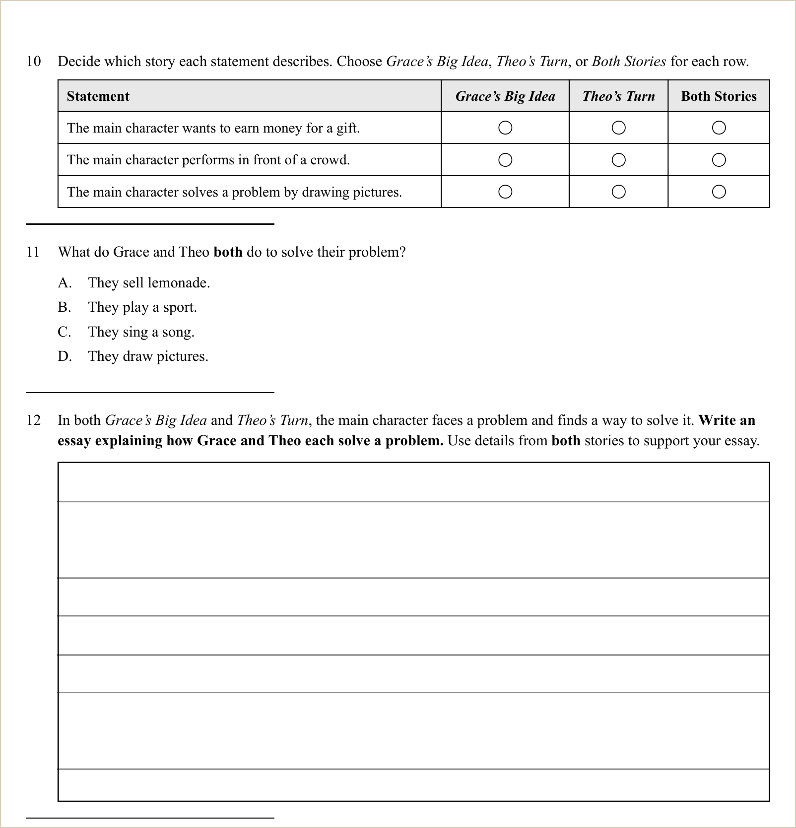 A full question page from Practice Test 1
