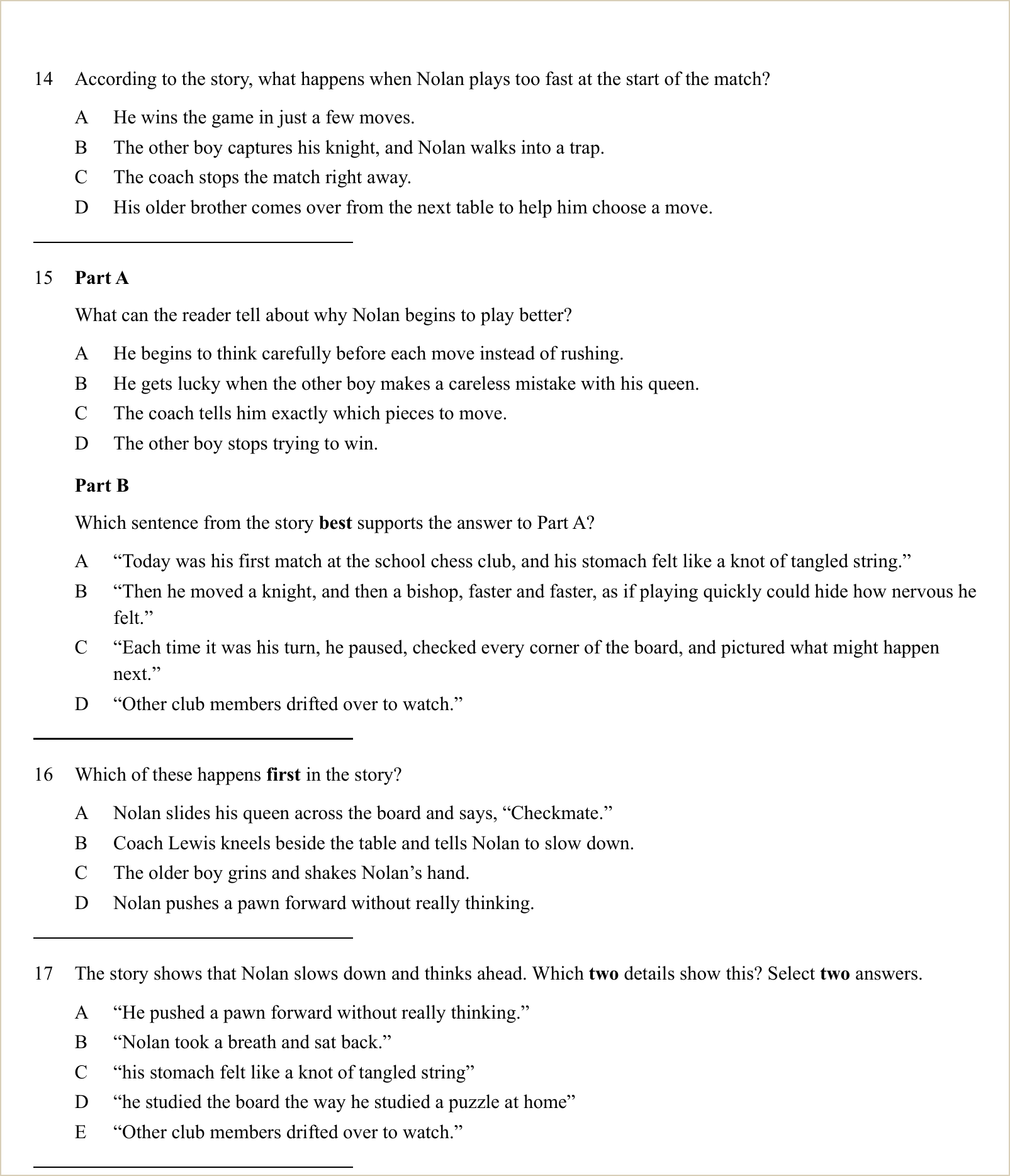A full question page from Practice Test 1