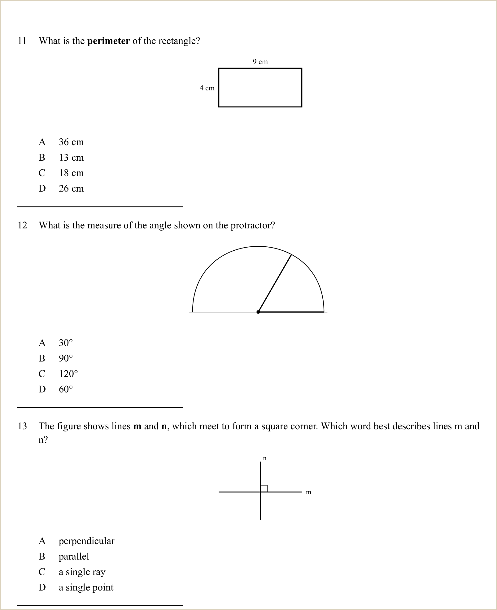 A full question page from Practice Test 1