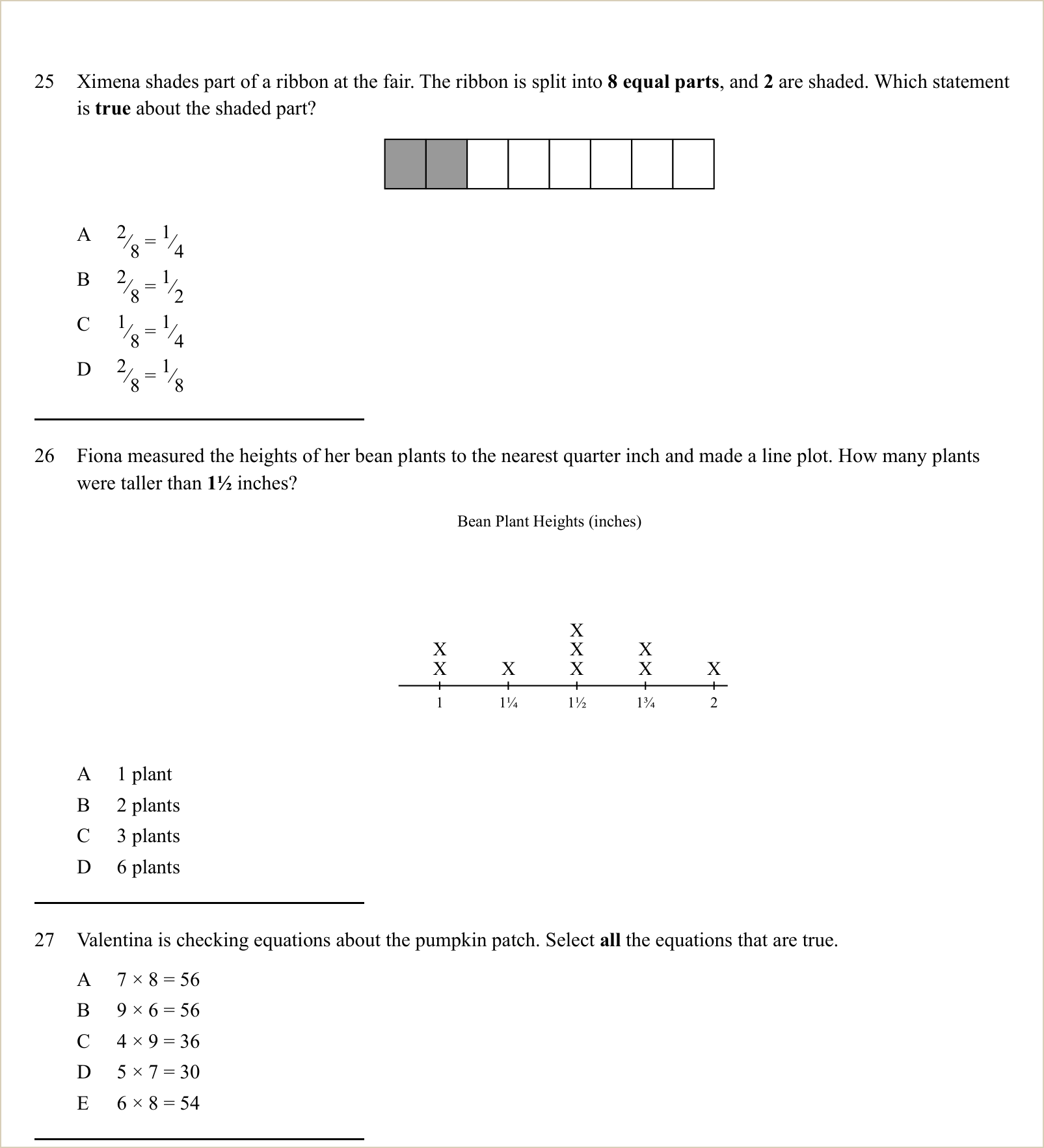 A full question page from Practice Test 1