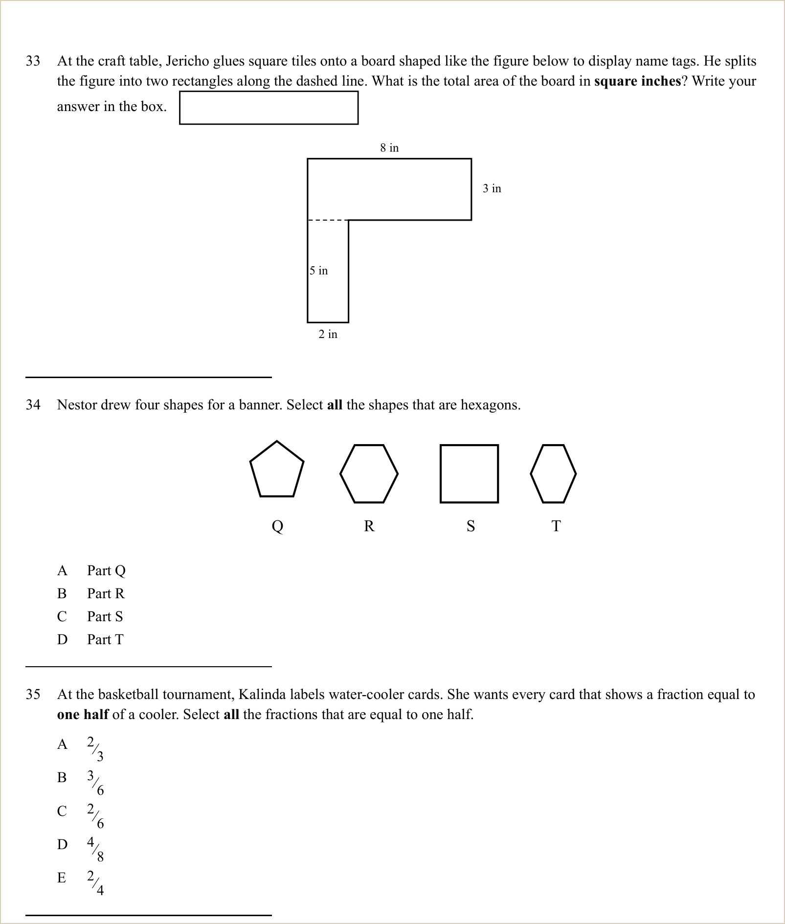 A full question page from a later practice test