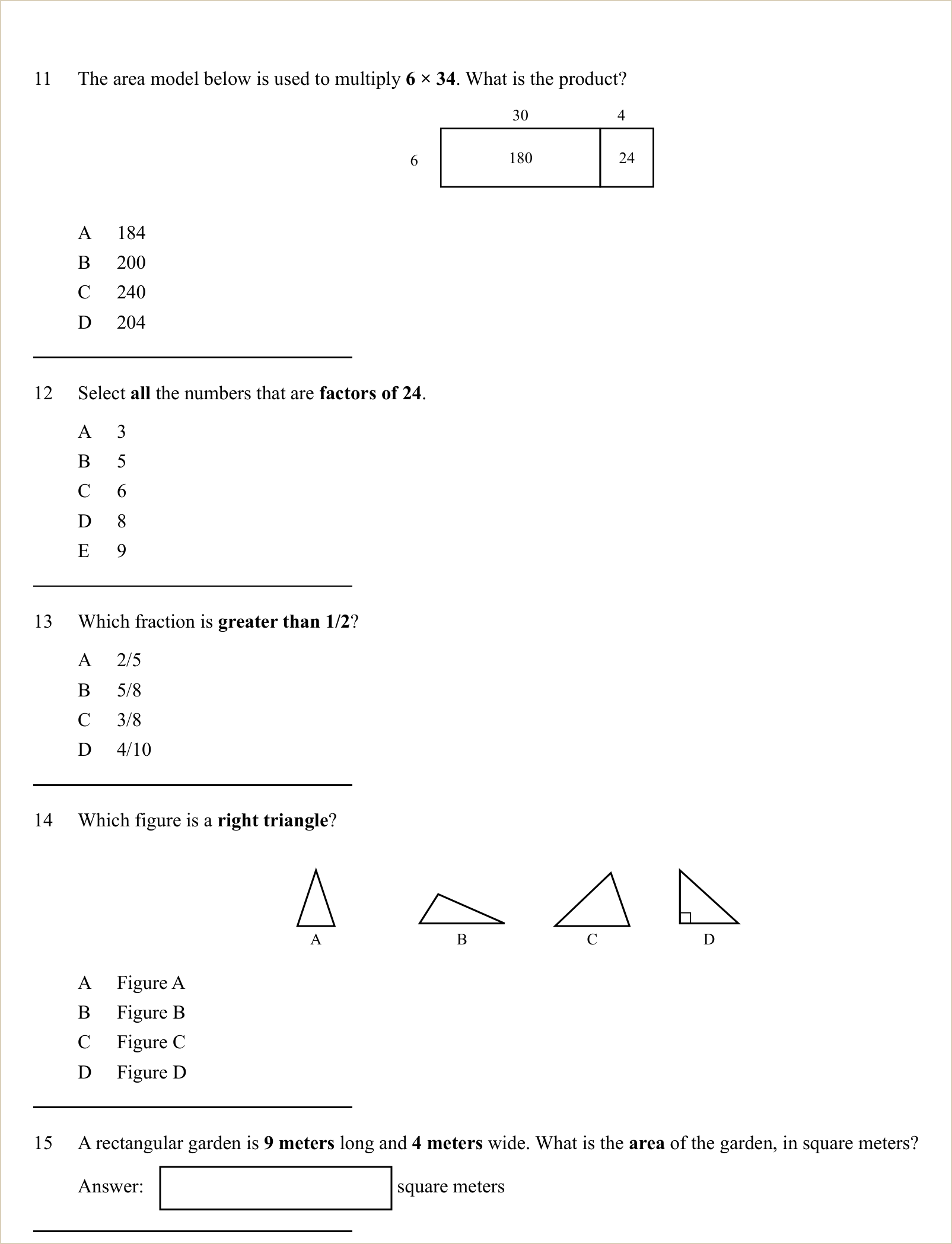 A full question page from Practice Test 1