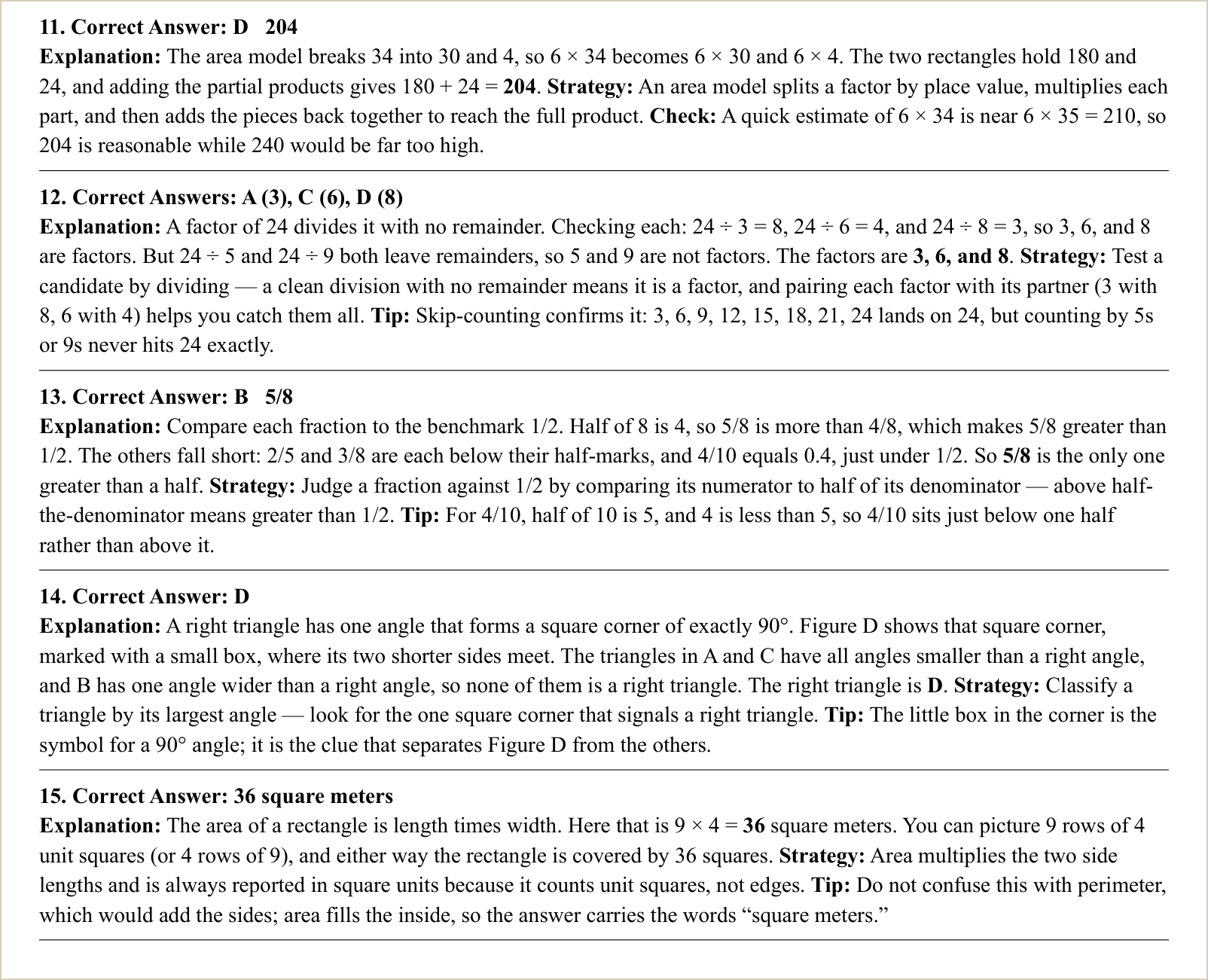 The explanations for those questions