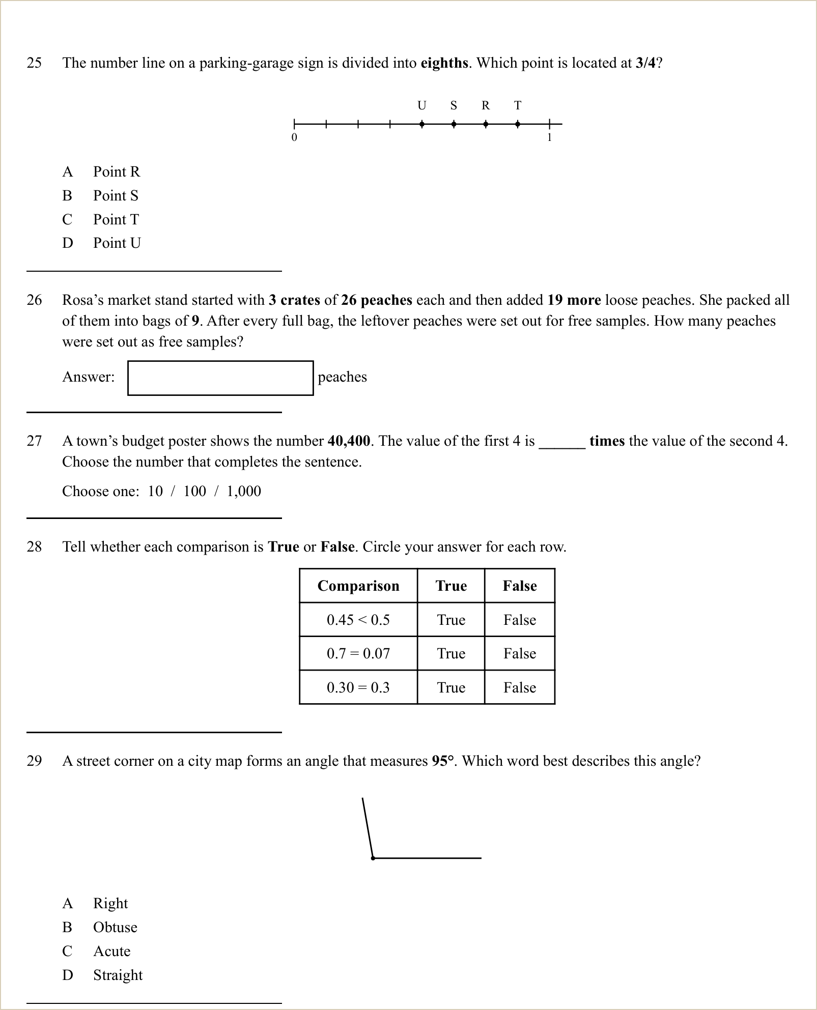 A full question page from a later practice test