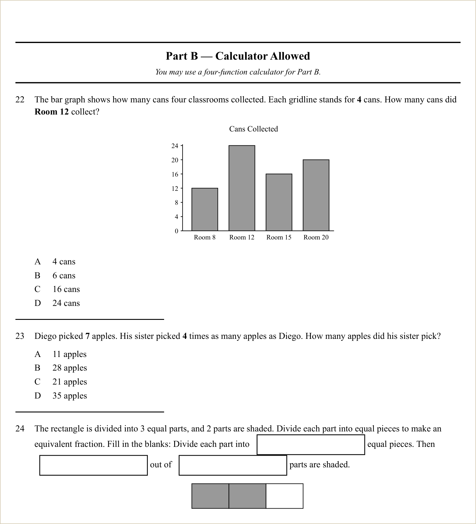 A full question page from Practice Test 1