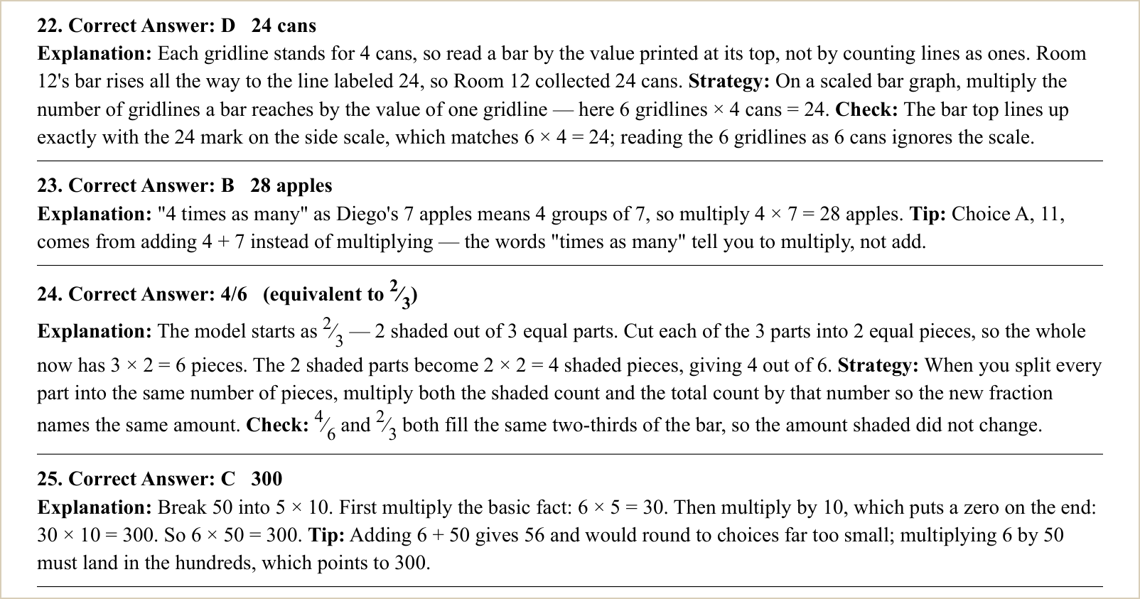 The explanations for those questions