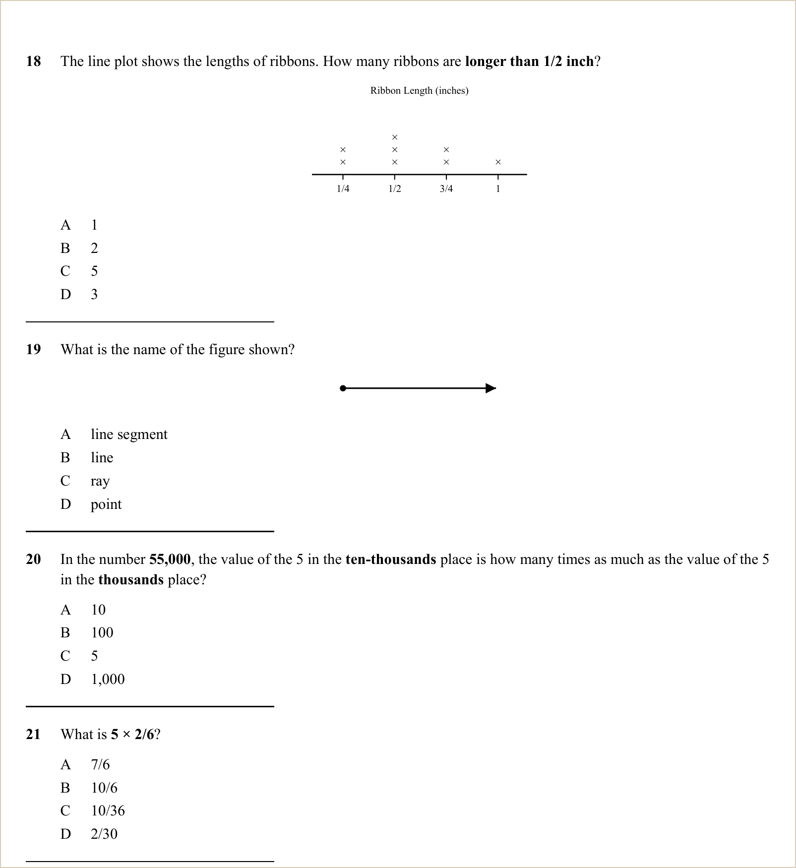 A full question page from Practice Test 1