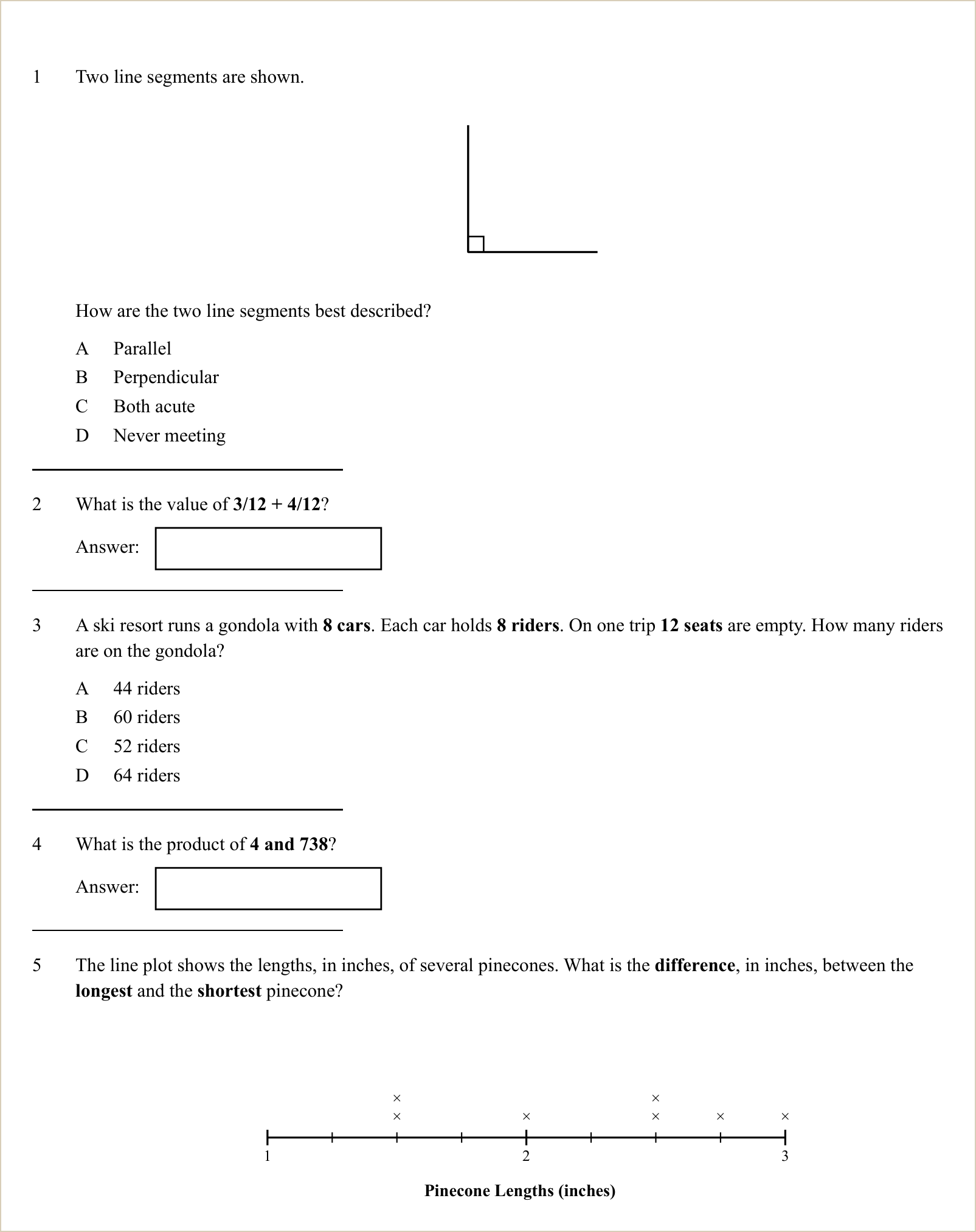 A full question page from a later practice test