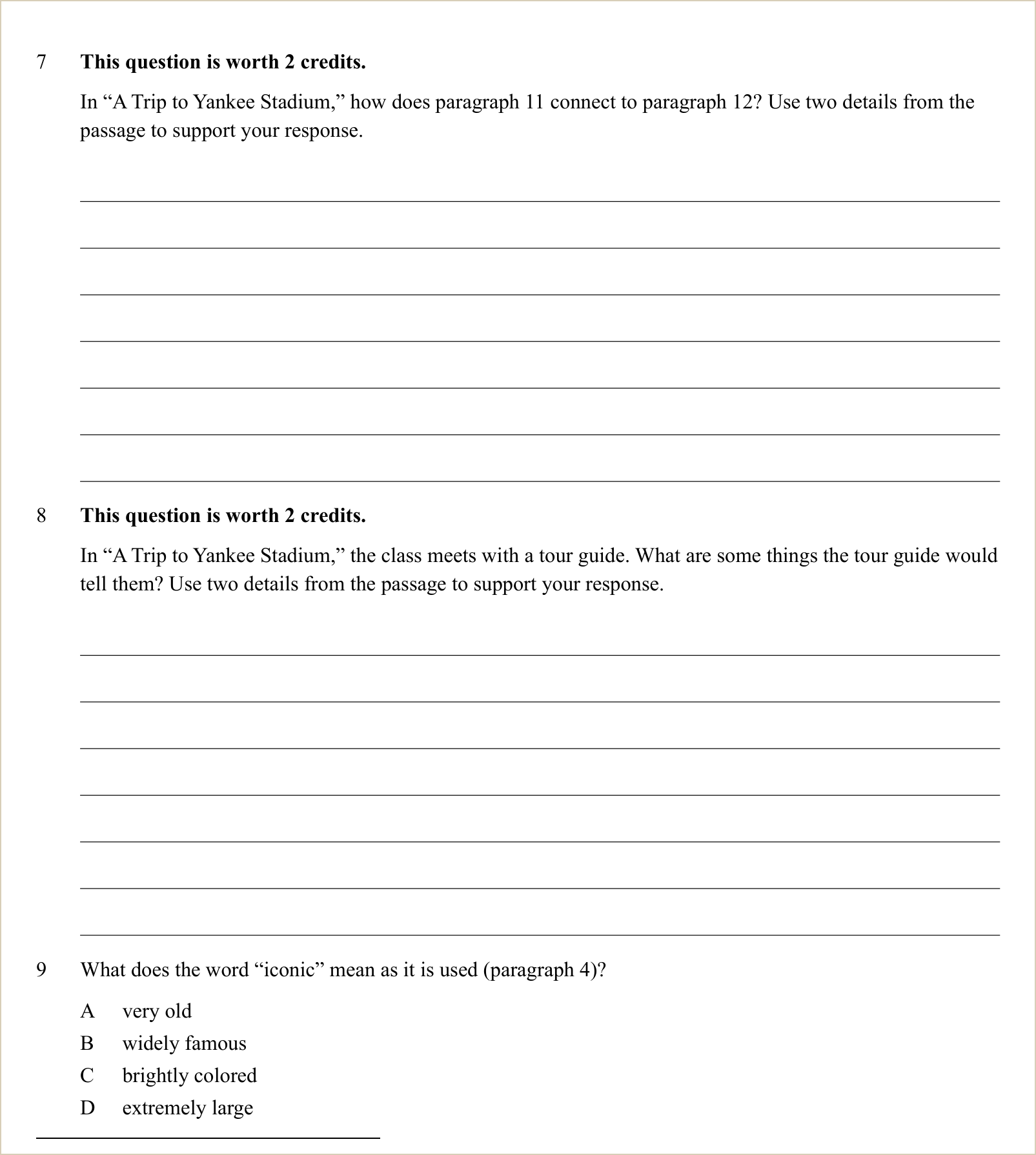 A full question page from Practice Test 1