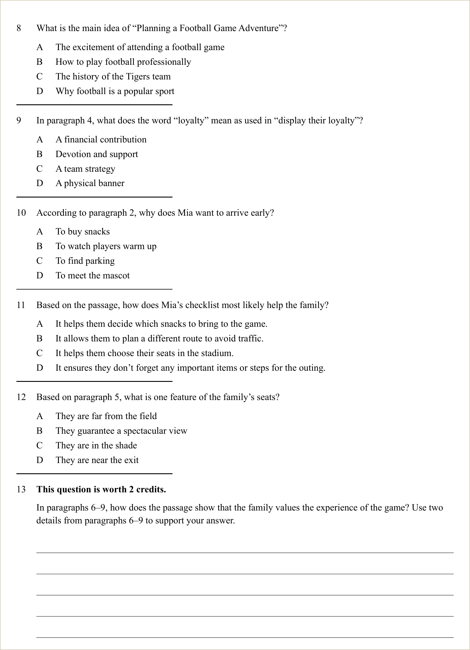 A full question page from Practice Test 1