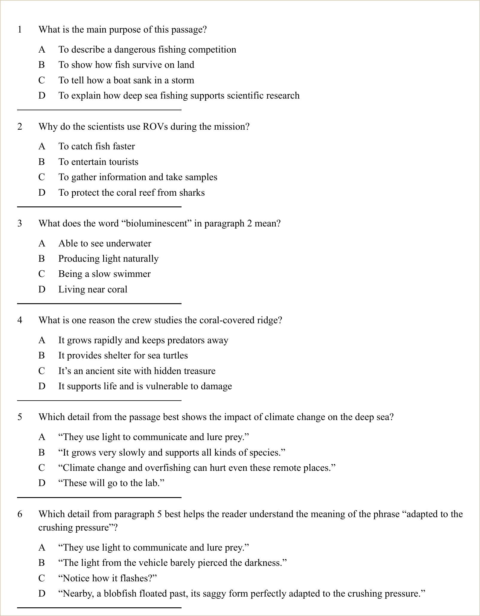 A full question page from Practice Test 1
