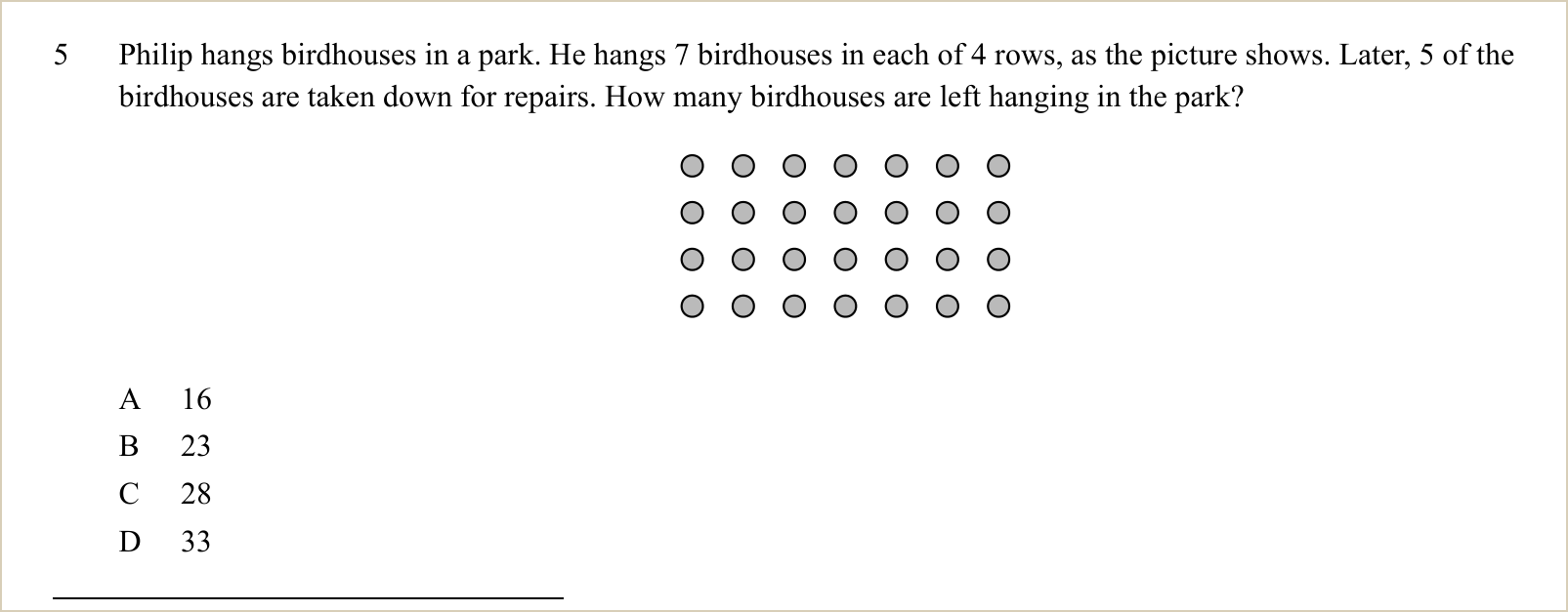 A question and its figure from New York NYSTP Grade 3 Math Practice Tests