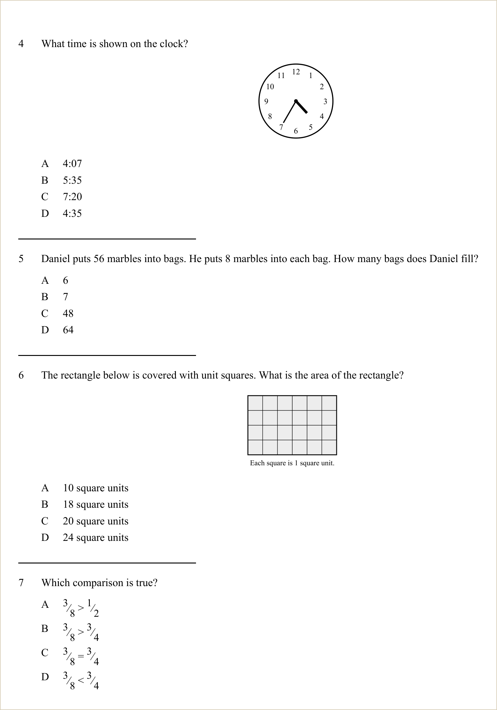 A full question page from Practice Test 1