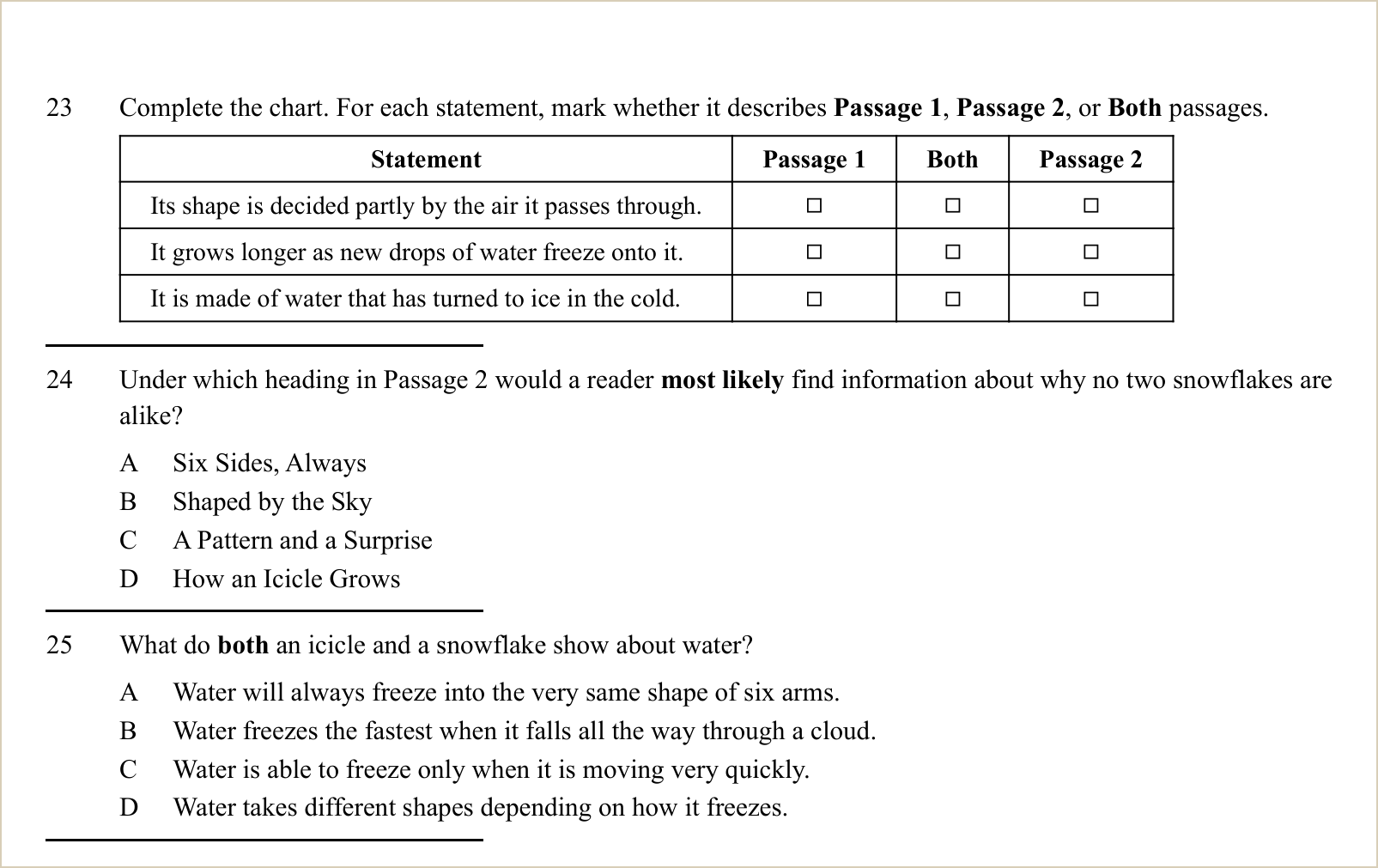 A full question page from Practice Test 1