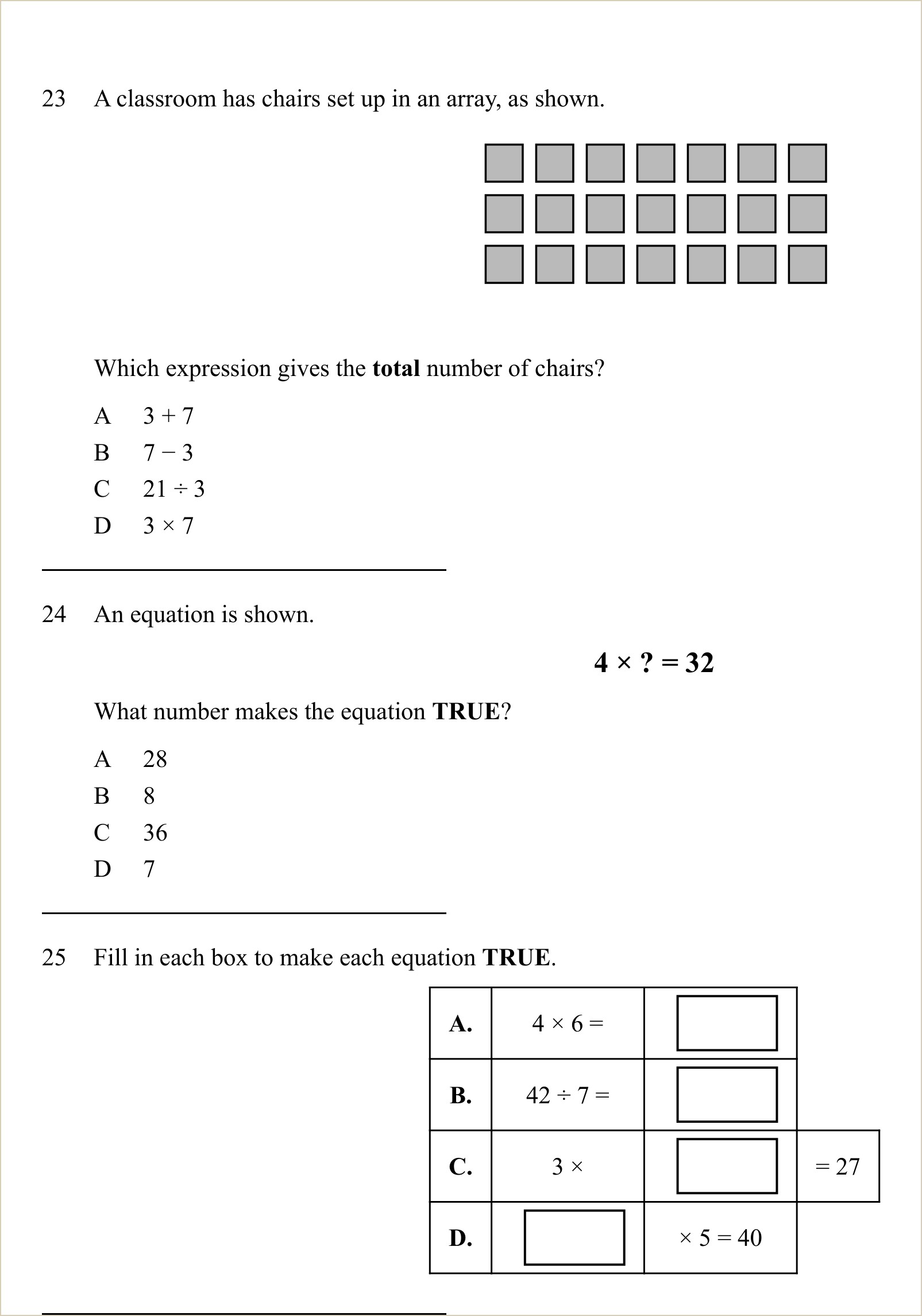A full question page from Practice Test 1