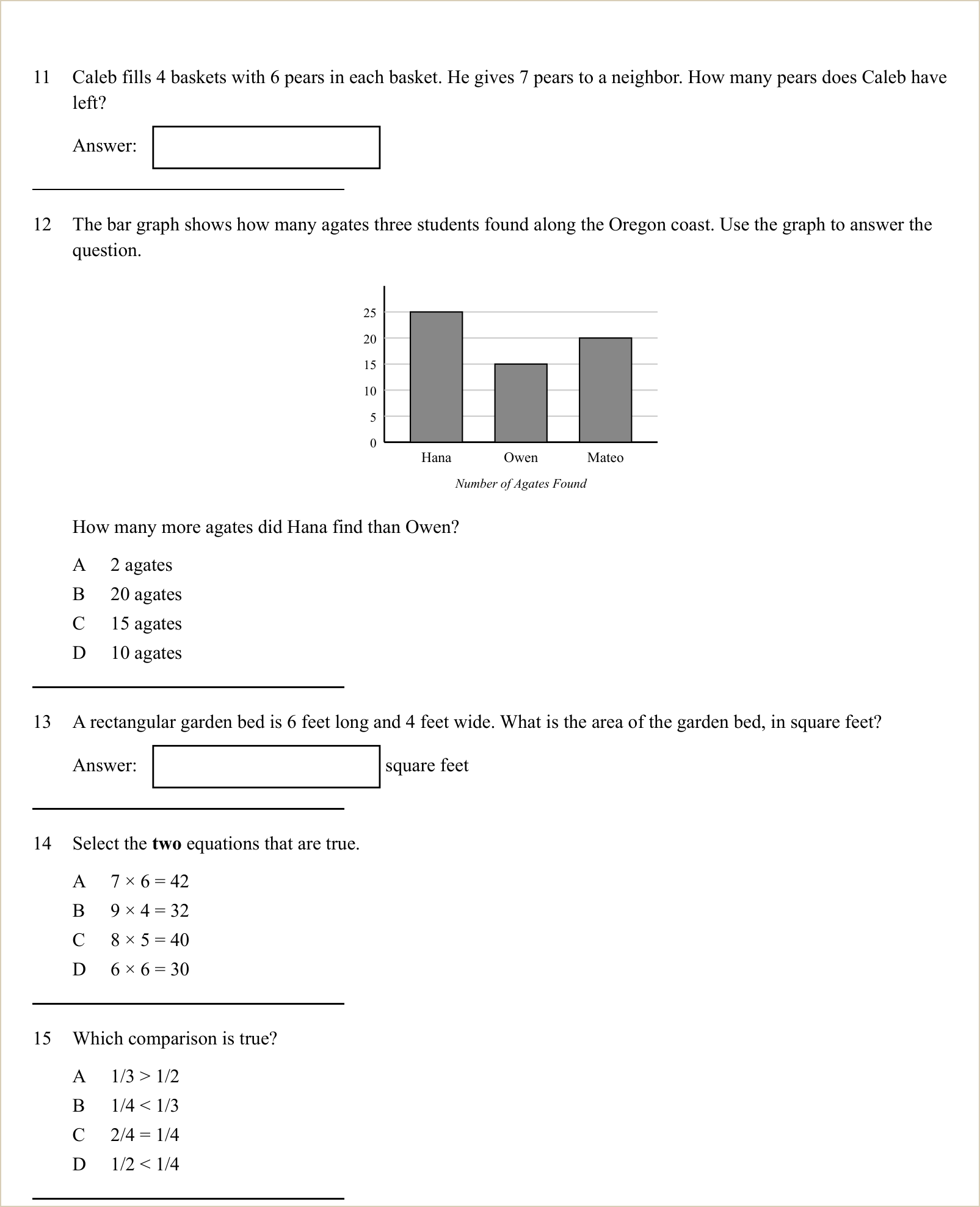 A full question page from Practice Test 1