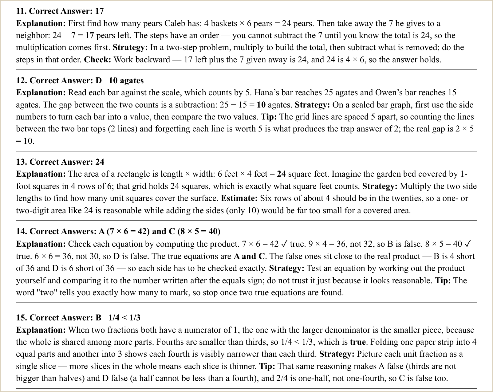 The explanations for those questions