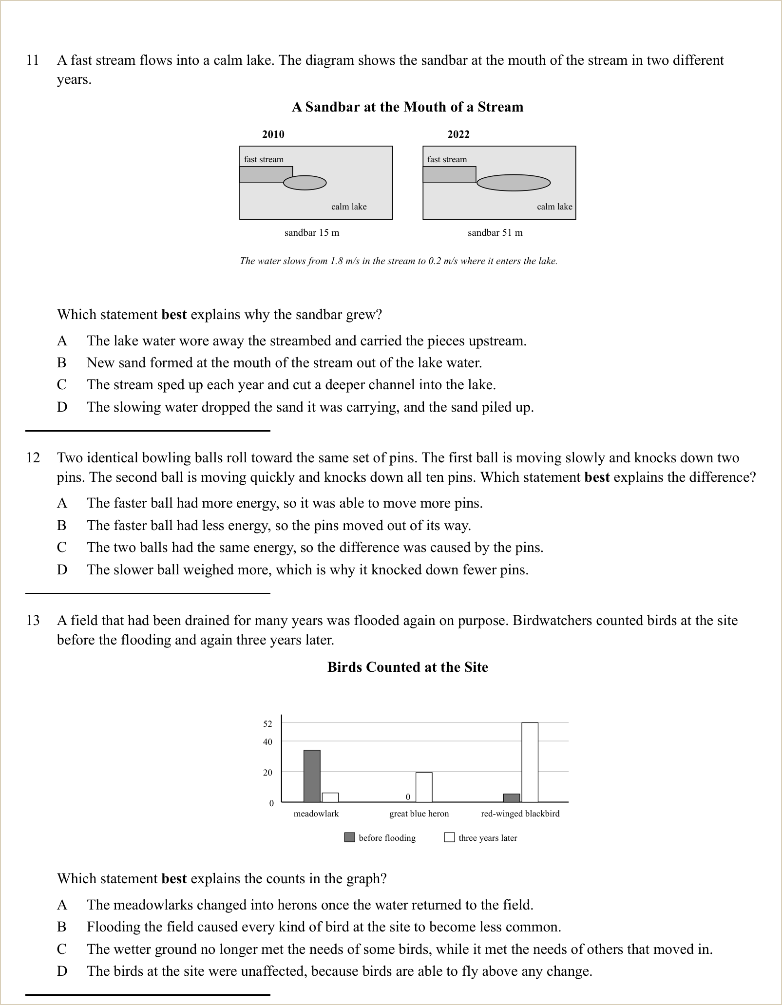 A full question page from Practice Test 1