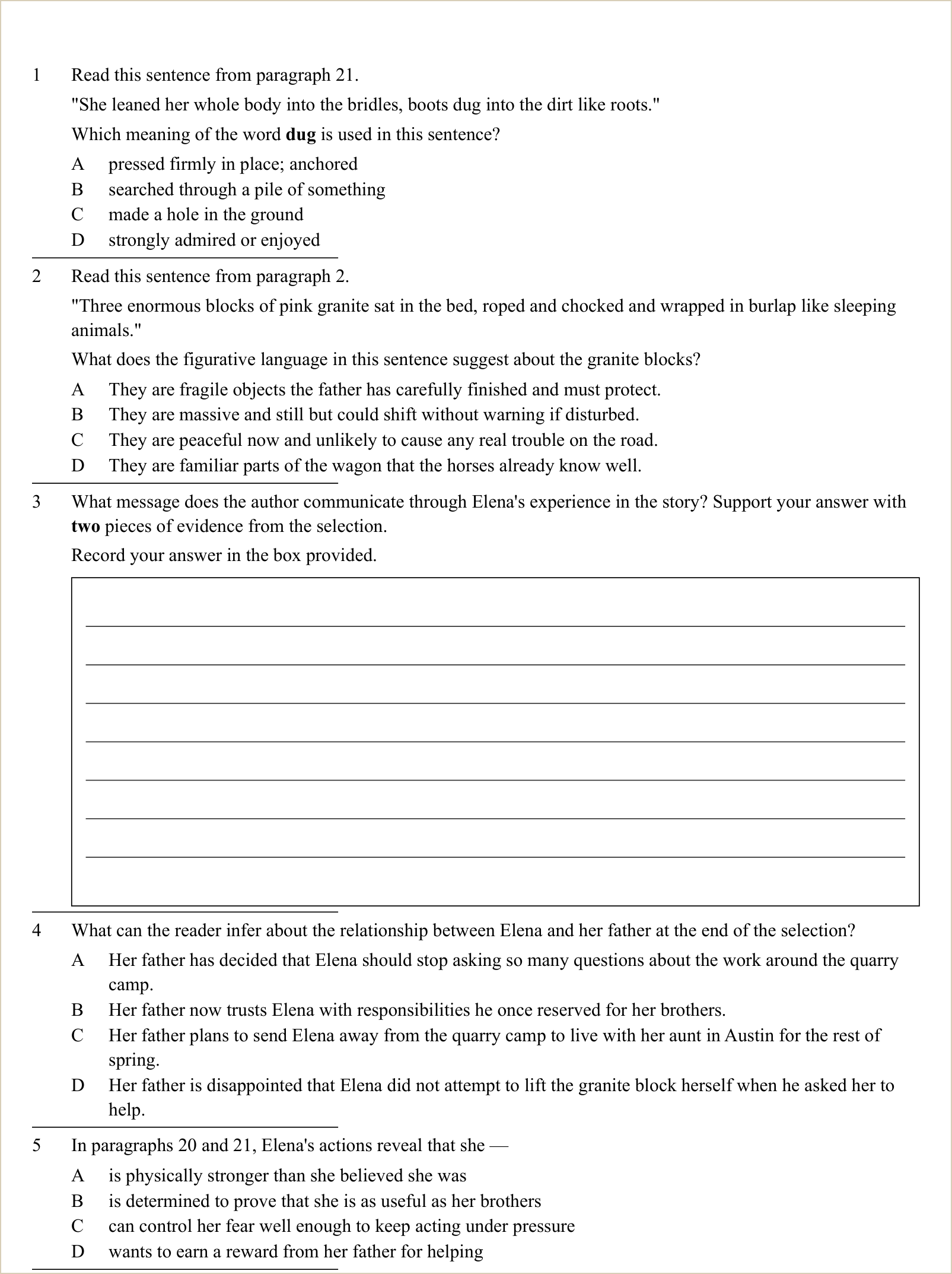 A full question page from Practice Test 1