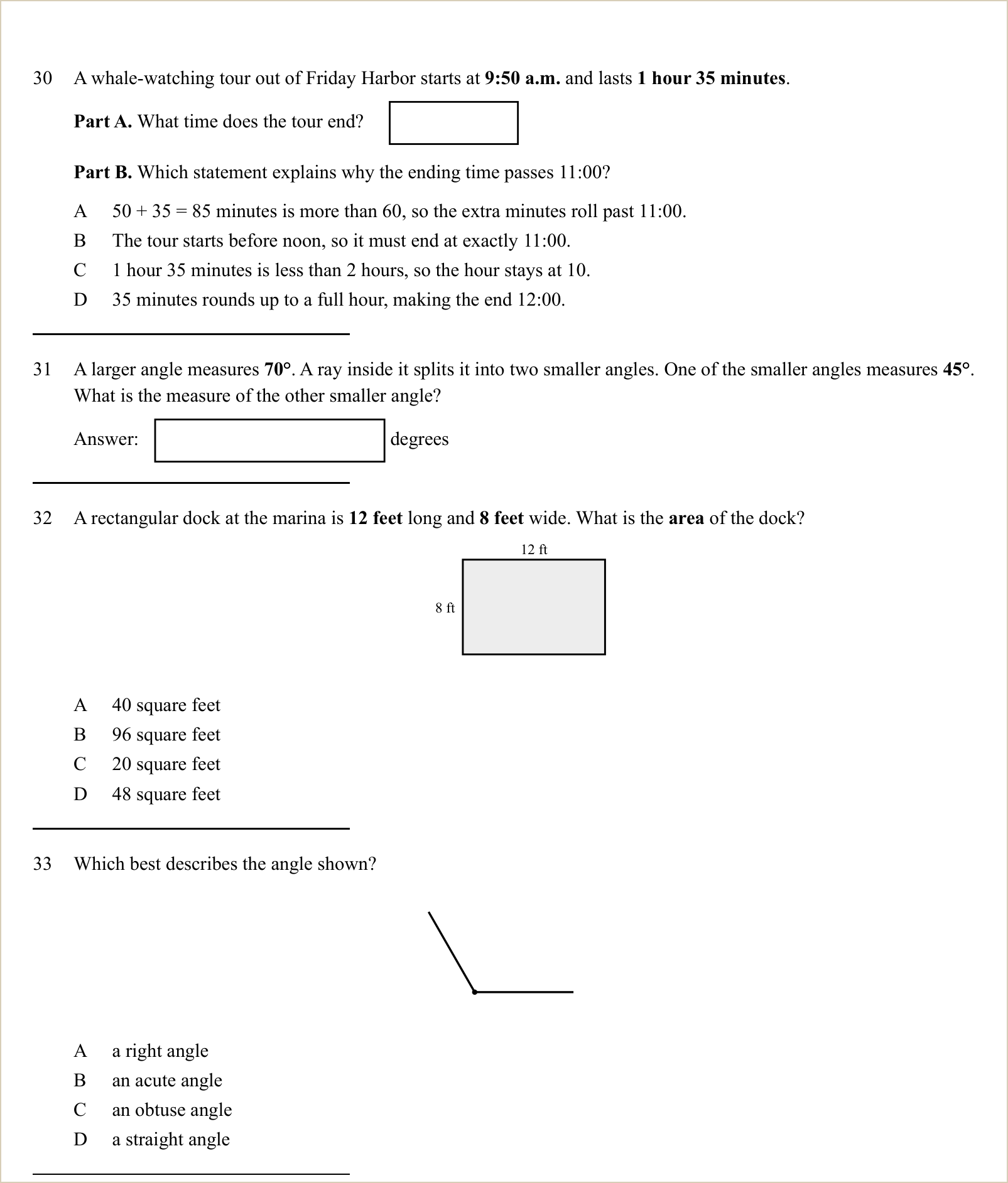 A full question page from Practice Test 1
