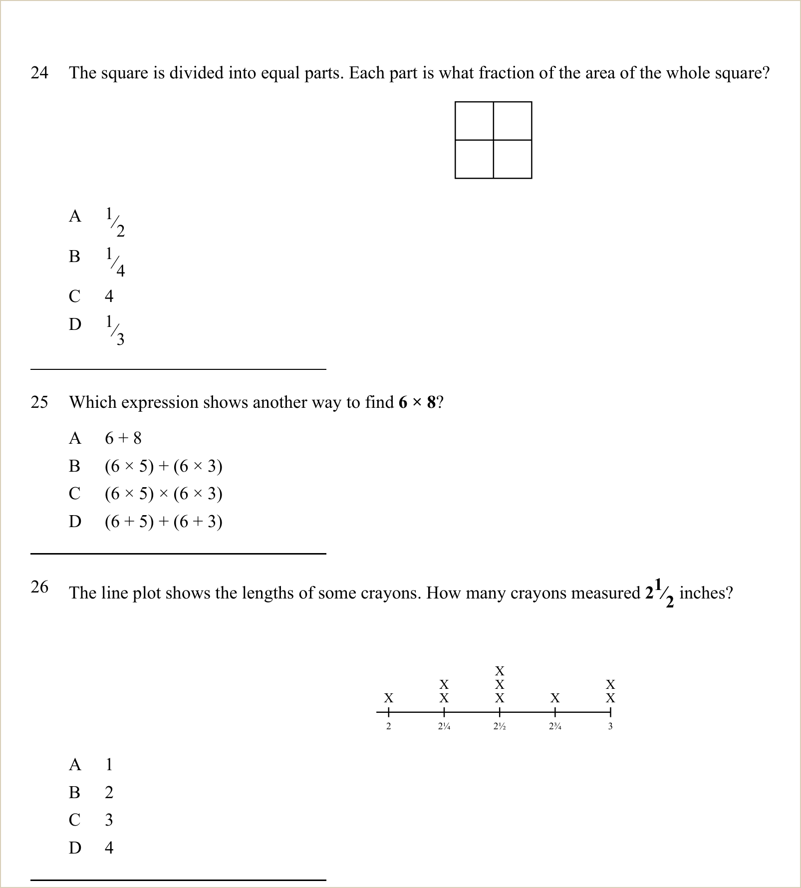 A full question page from Practice Test 1